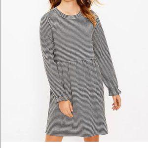 LOFT Houndstooth Button Back Swing Dress, Size Large